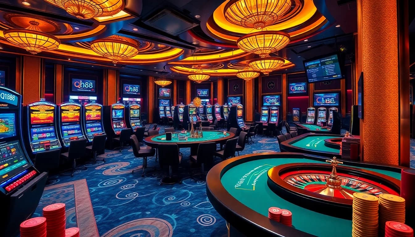 Experience thrilling online gaming at qh88 with vibrant casino elements and colorful betting options.