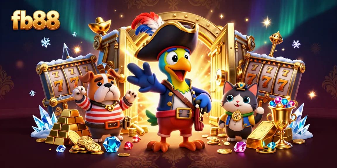 Experience thrilling action in fb88's vibrant slots with pirate captain and friends.