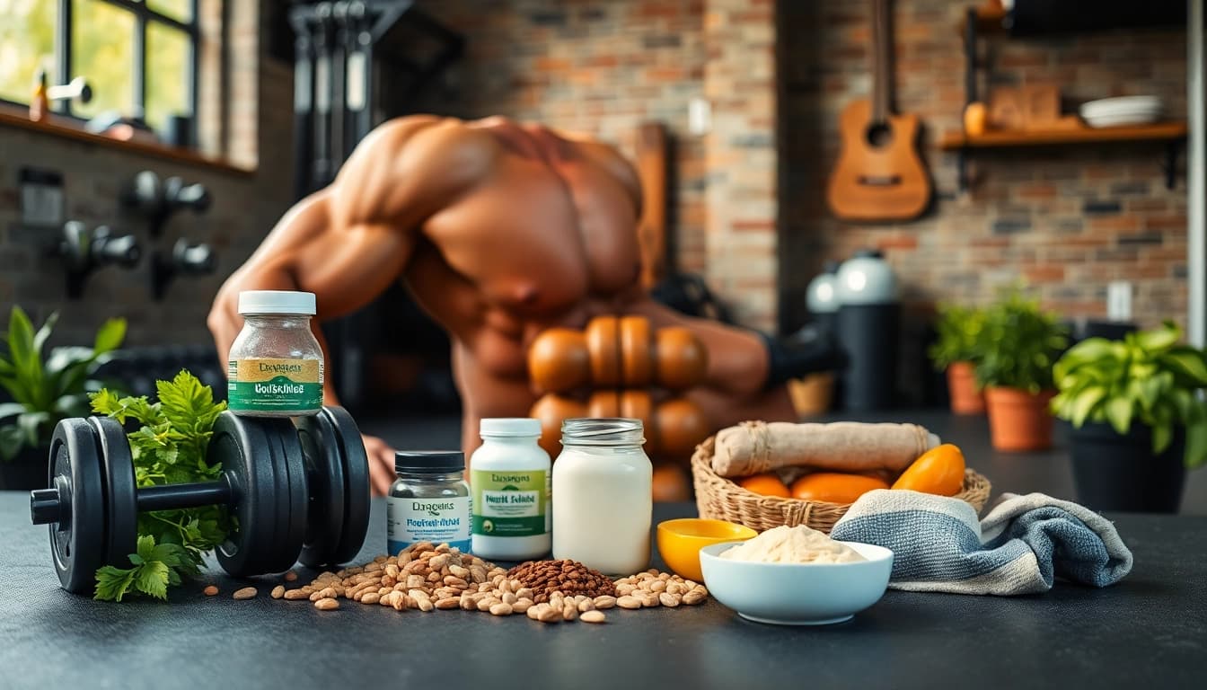 Ein Muskulöser Fitnesssportler mit Unique Pharma Steroids im Fitnessstudio