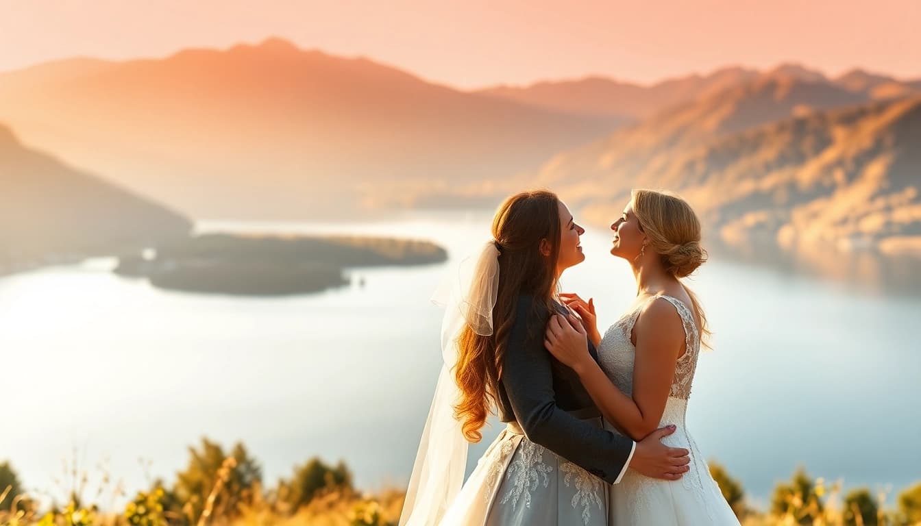 Hochzeitsfotograf Tegernsee dokumentiert romantisches Paar am Tegernsee mit einer malerischen Kulisse.
