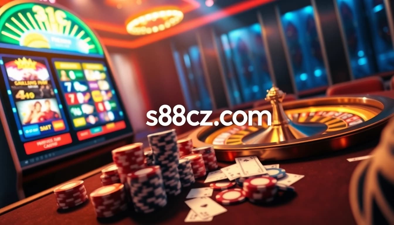 Experience thrilling gaming at s8cz.com with vibrant slot machines and poker action.