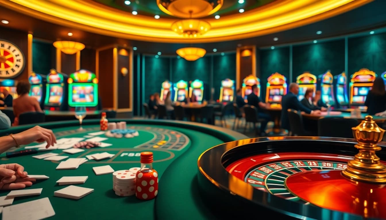 Experience the thrill of go8 gaming with vibrant casino tables and lively players.
