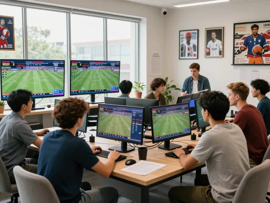 Engaged bettors analyzing kèo nhà cái in a vibrant sports betting environment with real-time data.