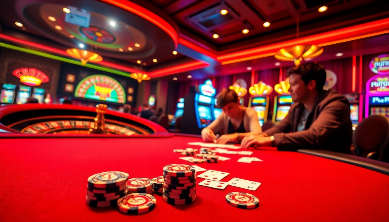 Exciting kubet11 poker action with players engaged at a casino table.