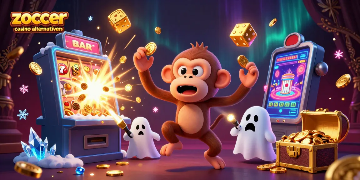 Erlebe zoccer casino alternativen in einem spannenden Casino-Szenario mit bunten Spielautomaten und Glückssymbolen.