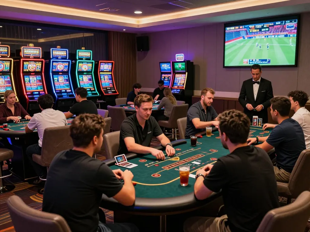 Exciting players at VN88 casino tables, showcasing vibrant gaming atmosphere.