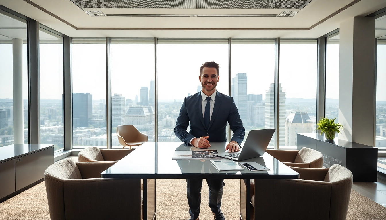 Immobilienmakler Frankfurt Riedberg präsentieren professionelle Beratung in stilvollem Büro.
