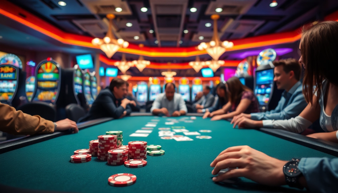 Erleben Sie den pflegedienst und die Spannung an einem Casino-Spieltisch mit Spielern.