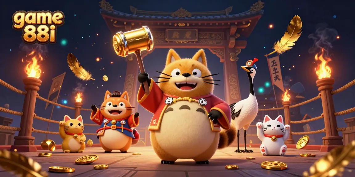 Engage with game 88i's thrilling online gambling scene featuring lively characters and dynamic betting elements.
