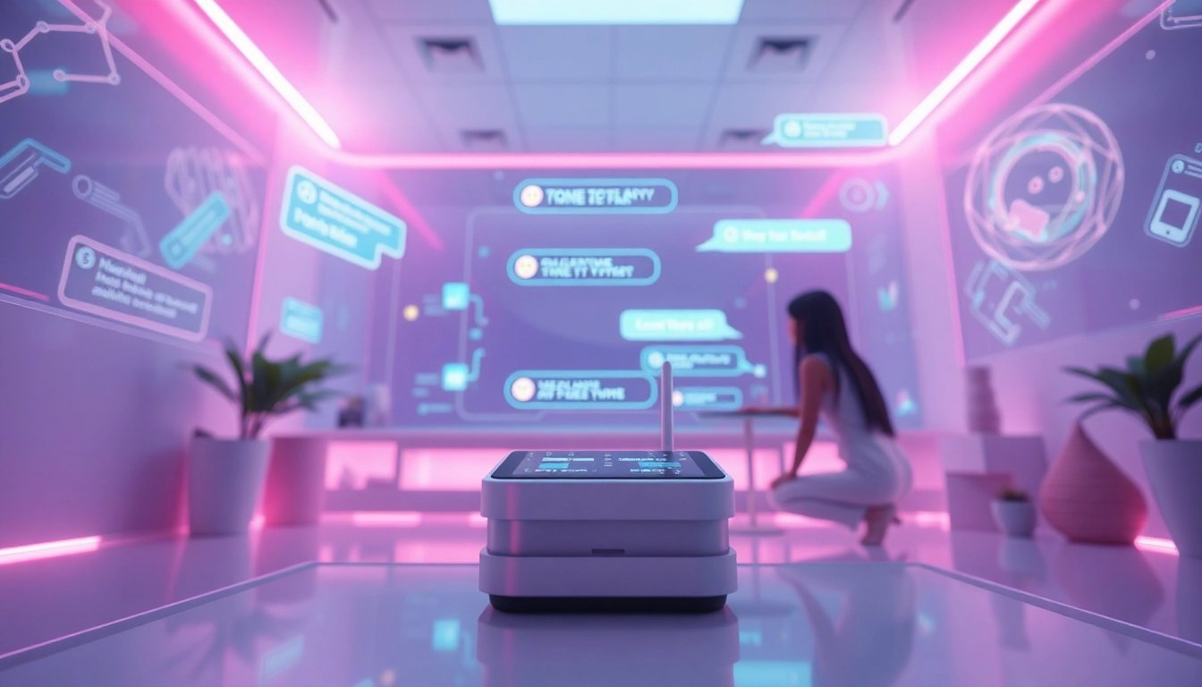 Engaging visual of a futuristic AI chatbot interaction, emphasizing free sex ai themes.