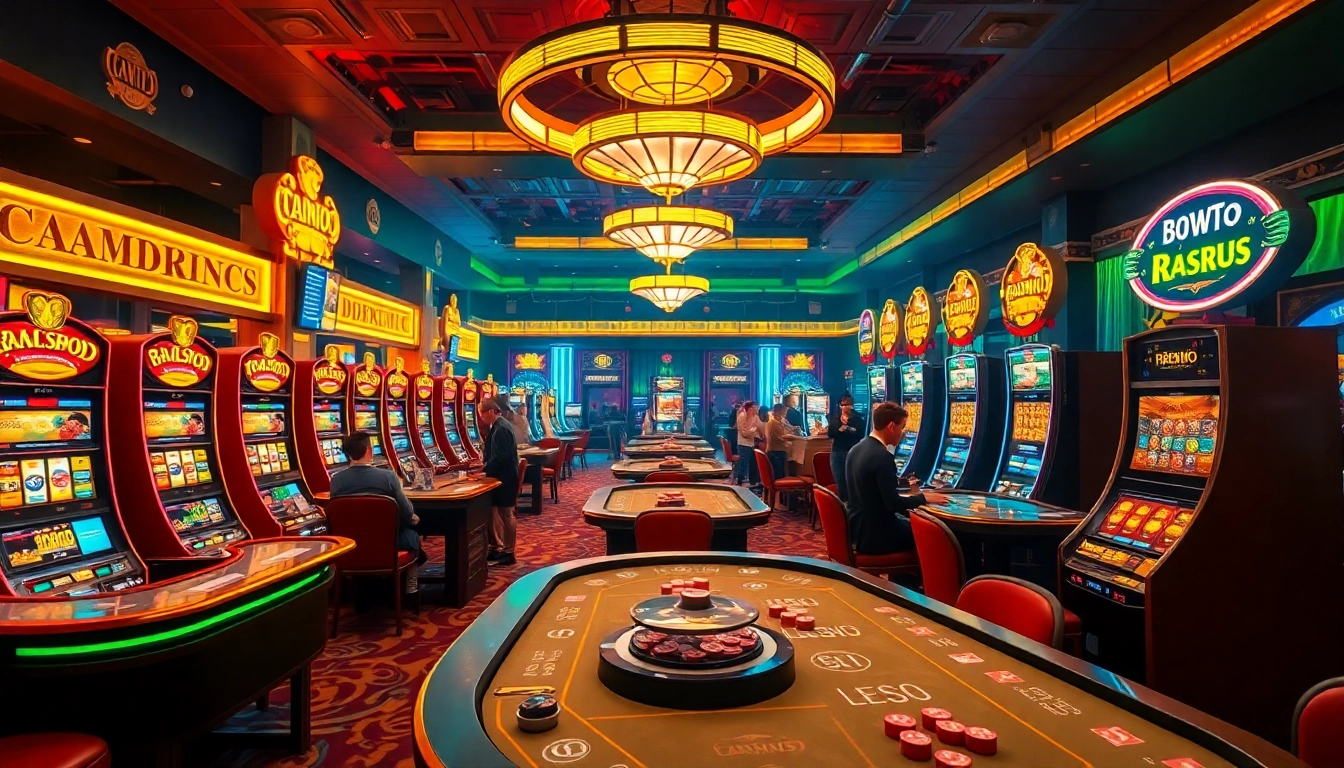Erleben Sie Golisimo Germany in einem eleganten Casino mit glücklichen Spielern und lebhaften Spielen.
