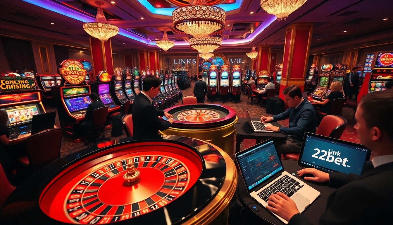 Engaging scene of players enjoying casino games with the link 12bet interface visible.