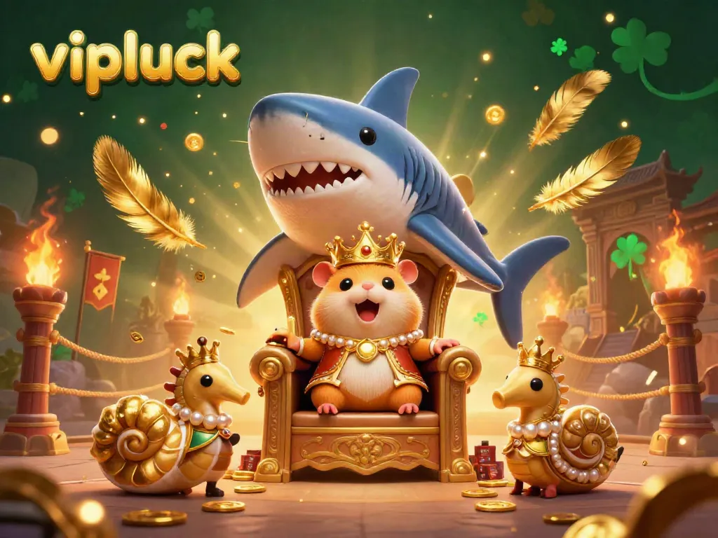 Engage with Vipluck's thrilling casino adventures with a playful hamster king and his royal sea guards.