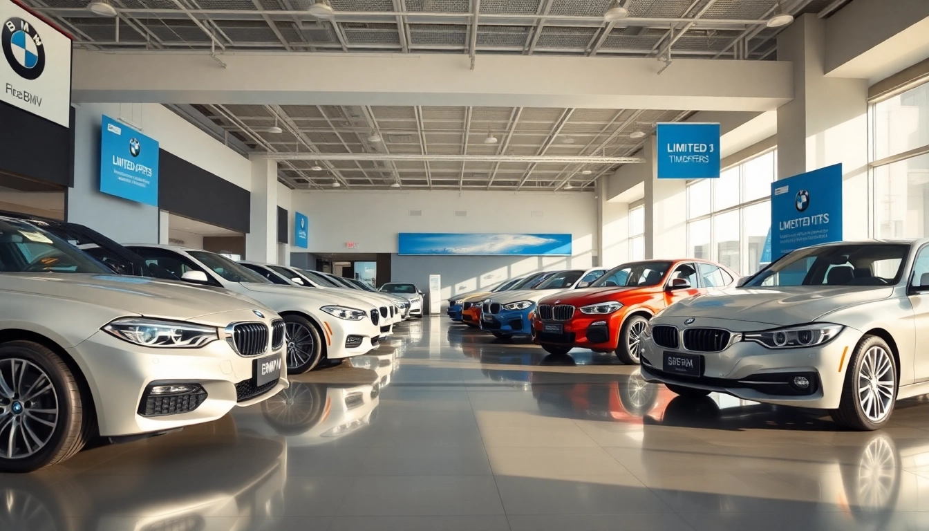 BMW kaufen: Besucherschaft im eleganten Autohaus mit neuen Modellen.