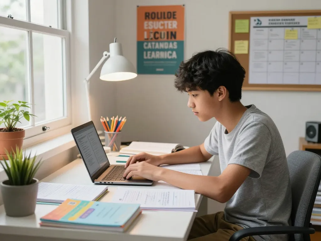 Student nutzt Hausaufgaben KI kostenlos für effektive Hausaufgabenhilfe.