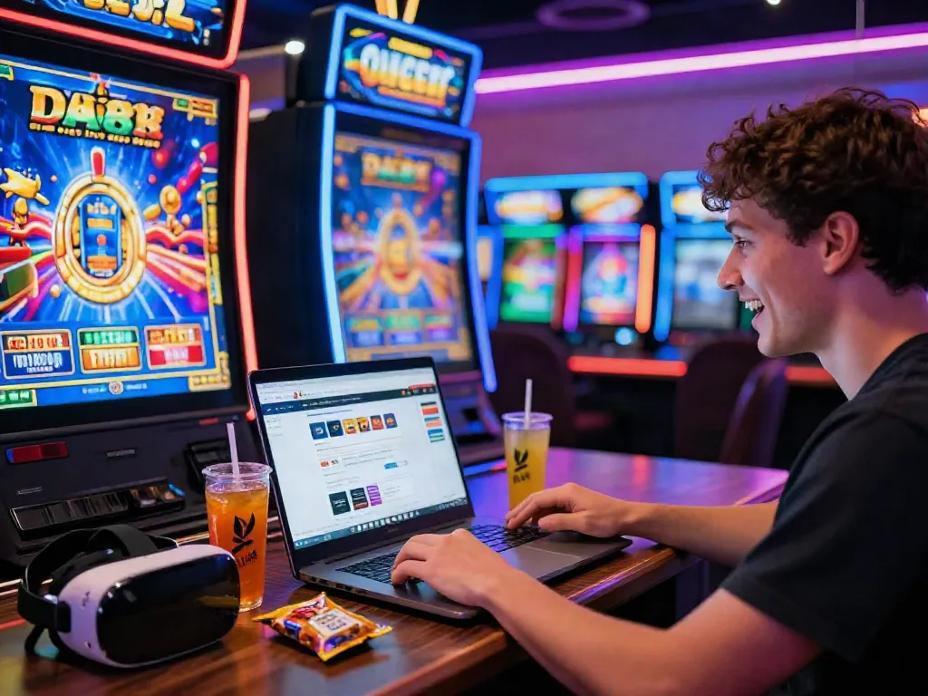 Immersive DA88 online casino experience with vibrant graphics and a focused player.