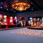 Spiele im online casino Österreich in einer lebendigen Atmosphäre mit Spielern.
