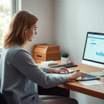 Analysieren Sie SEO-Ranking-Daten an einem modernen Schreibtisch.