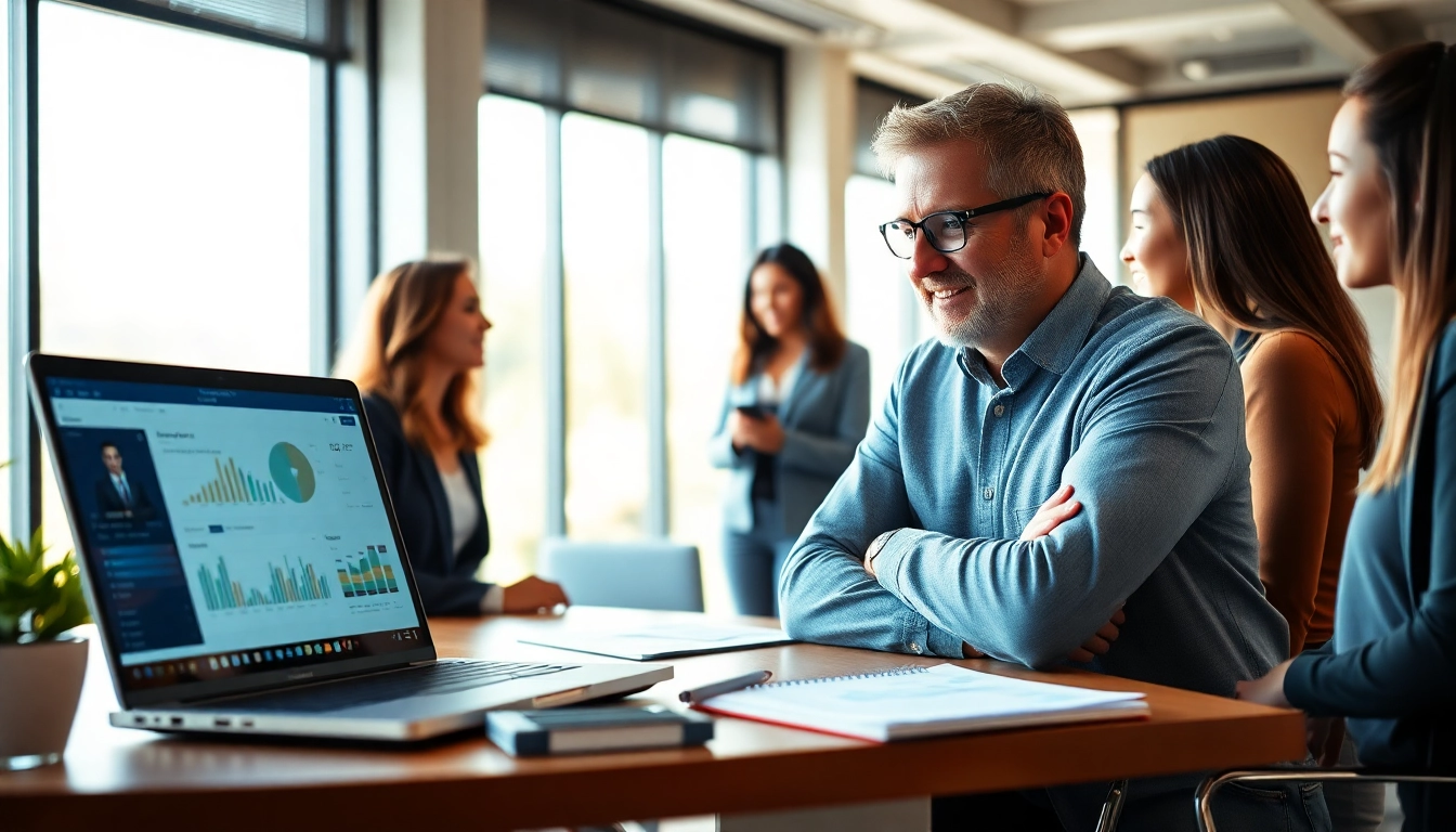 Professioneller Headhunter Monchengladbach berät diverse Jobseekers in modernem Büro.