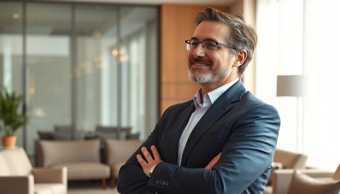 Headhunter Geschäftsführer interviewt einen Bewerber in einem modernen Büro.