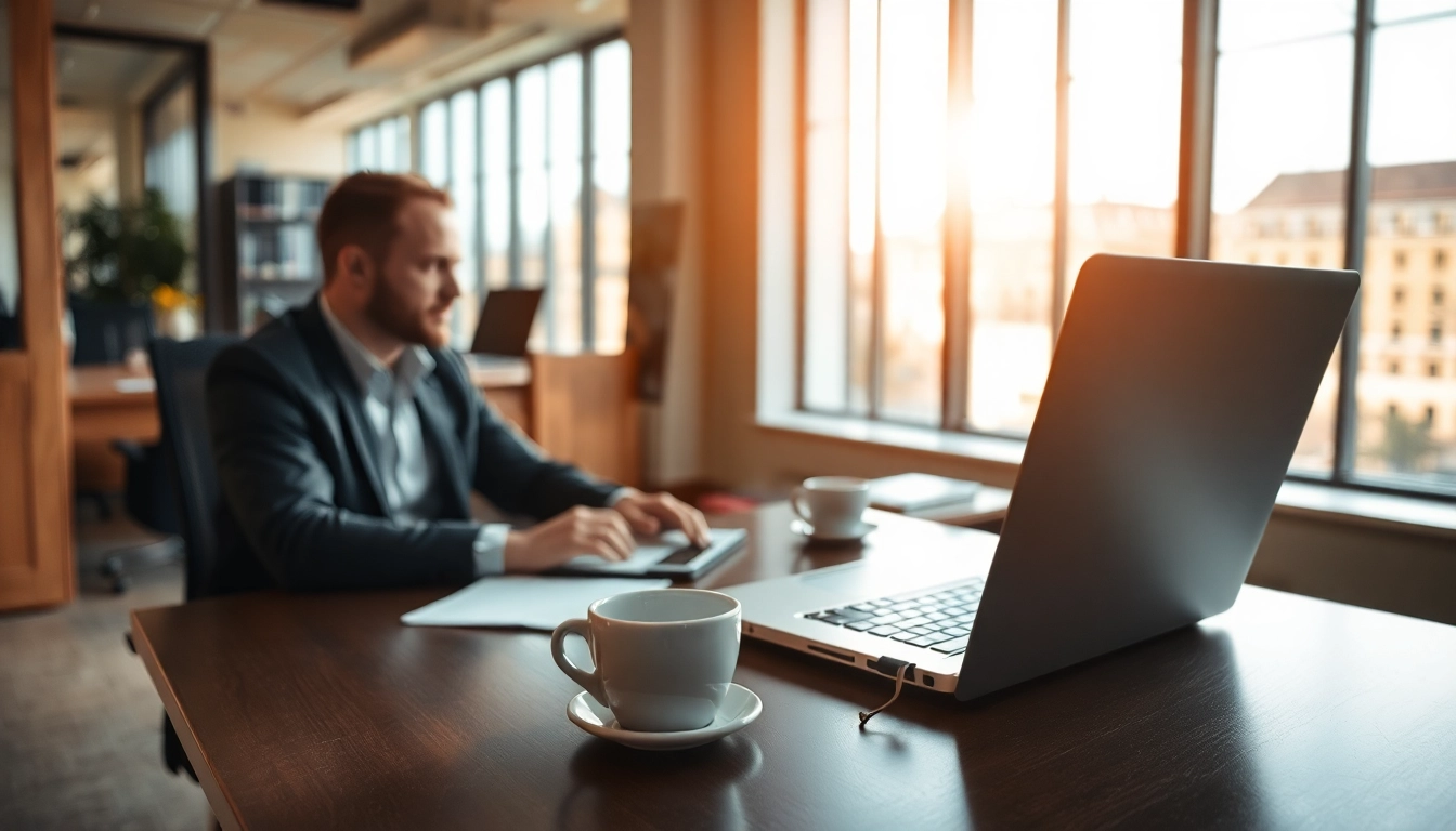 Professioneller Arbeitsplatz eines Headhunters in Berlin mit Laptop und Notizen.