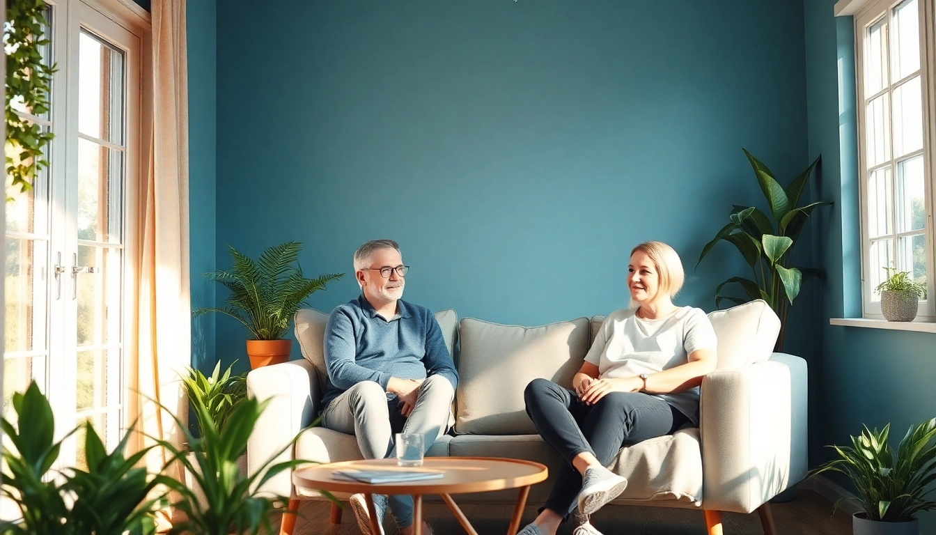 Unterstützende Coaching-Sitzung, die coaching in Lebenskrisen fördert und eine einladende Atmosphäre schafft.