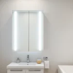 Elegant gestylter spiegelschrank led im Badezimmer mit modernem Design und sanfter Beleuchtung.