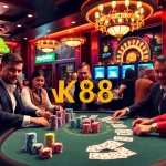 Experience nk88 win as players celebrate big wins at a vibrant casino table.
