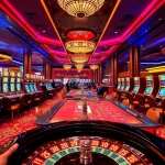 Gamblers enjoying an upscale gaming experience at nhà cái fun79 with vibrant casino tables and slot machines.