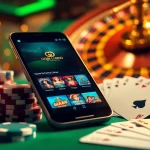 Exciting display of gg88 login mobile with casino chips and cards.