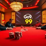 Players enjoying a thrilling poker game at Go99's luxurious online casino.