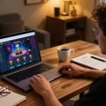 Engaged player accessing Trang chủ F168 for online betting strategies and casino games