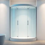 Erleben Sie die duschkabine 90x90 komplett in einem eleganten Badezimmer mit sanfter Beleuchtung.