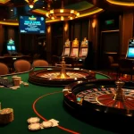 High-stakes gambling scene showcasing casino elements with hidden wiki tor references, exuding excitement and luxury.