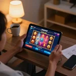 Player enjoying an engaging gameplay experience on PHPVIP casino app with bright slot game graphics.