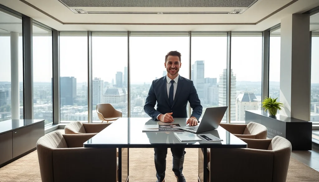 Immobilienmakler Frankfurt Riedberg präsentieren professionelle Beratung in stilvollem Büro.