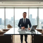 Immobilienmakler Frankfurt Riedberg präsentieren professionelle Beratung in stilvollem Büro.