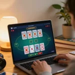 Go88 player strategizing winning moves during an online blackjack game from a cozy home setup.