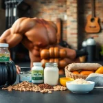 Ein Muskulöser Fitnesssportler mit Unique Pharma Steroids im Fitnessstudio