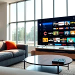 Iptv Anbieter streaming options in a modern living room setup.