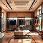 Experience Alvionz luxury fashion with elegant displays in a chic boutique interior.
