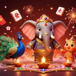 Experience dynamic gameplay at cổng game sunwin with vibrant floating symbols and lively characters.