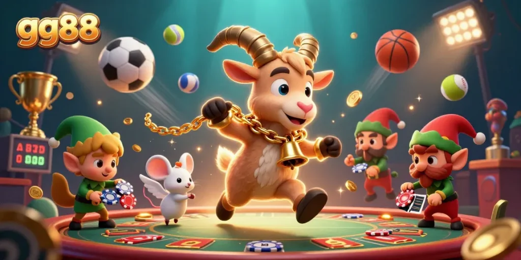 Engage in thrilling gaming adventures at gg88 with imaginative characters in a festive casino.